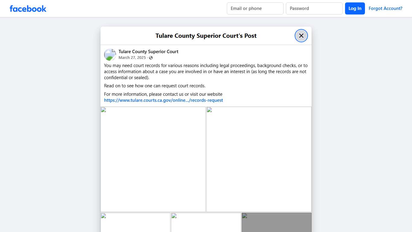 You may need court records... - Tulare County Superior Court | Facebook